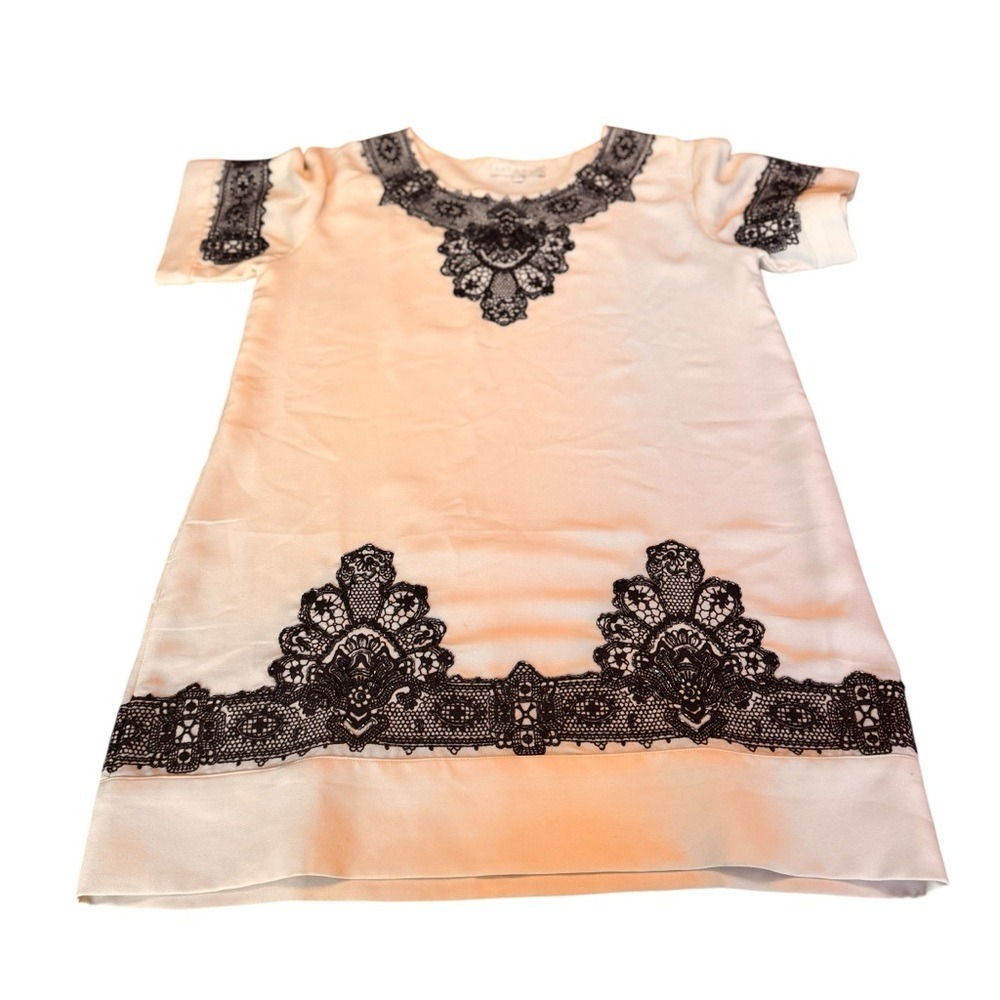 San & Soni Loka Petite Tunic Dress XXS Cream Beaded Embroidered Elegant Boho EUC - Picture 8 of 16